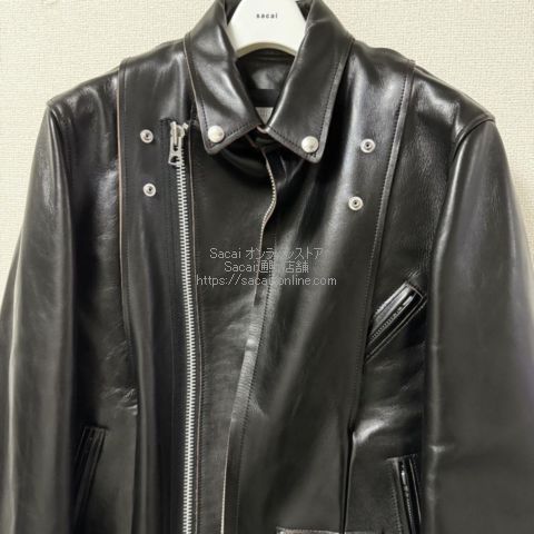 sacai 25AW レザージャケット　サイズ:2(M)ブラウン　03749M sacai 25AW レザージャケット サイズ:2(M)ブラウン 03749M
